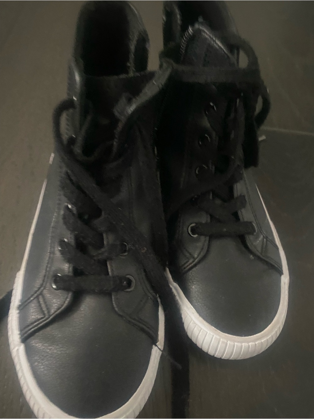 Cat & Jack Black High-Top Kids Sneakers with White Soles